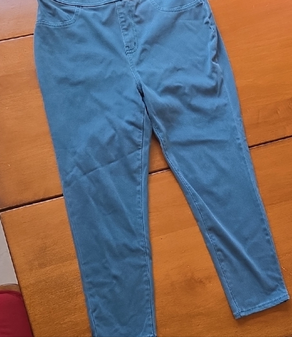 Time and Tru Straight Leg Jeans in Teal Blue